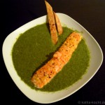 Pilz-Spinat Suppe mit zitronigem Lachs