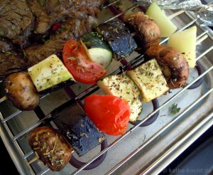 Gemüse-Grillspieß mit Aubergine