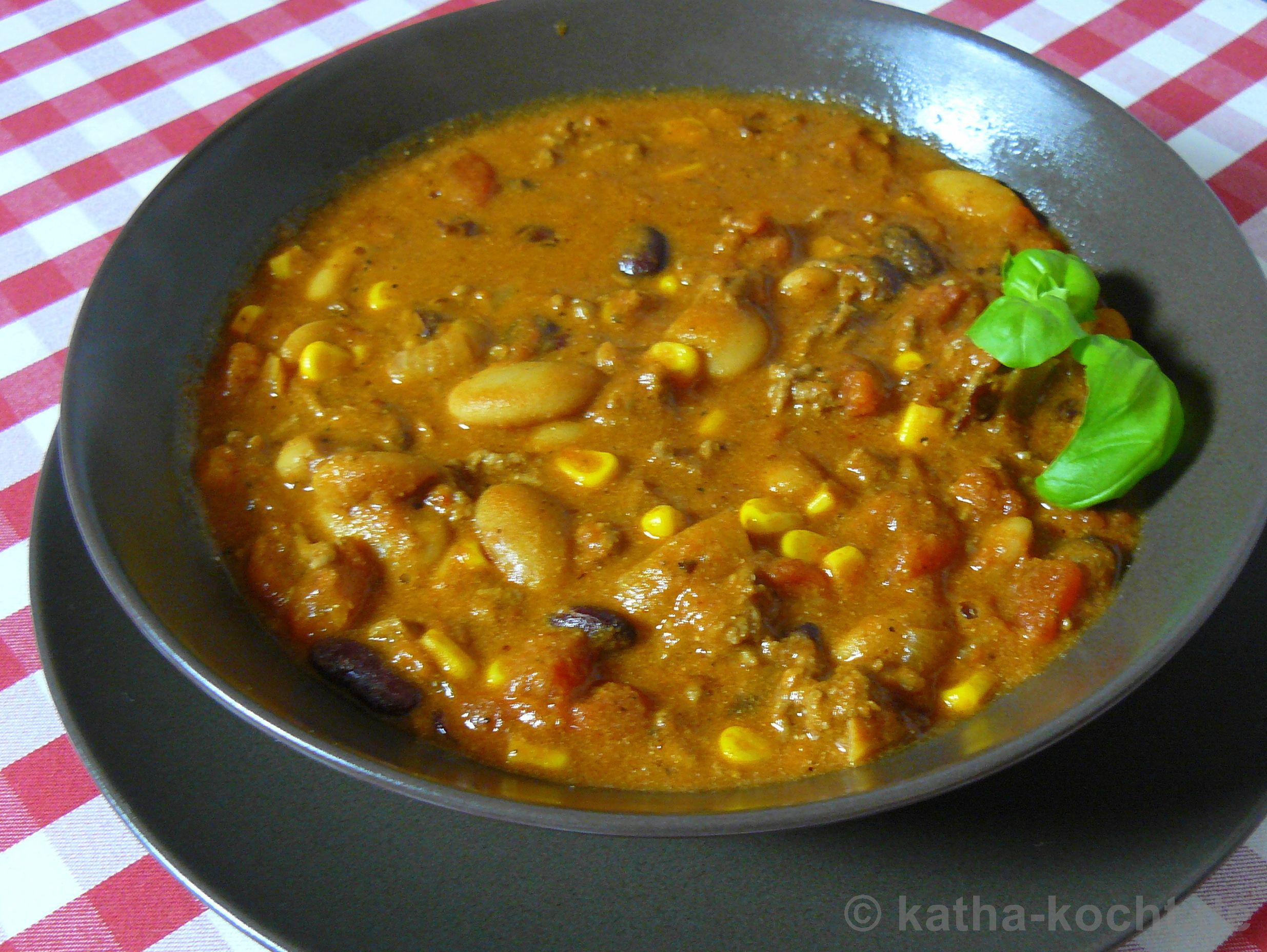 Rot-weißes Chili con Carne