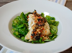 Ofen-Kabeljau in Chili-Vinaigrette