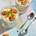 Bananencréme mit karamellisierten Walnüssen