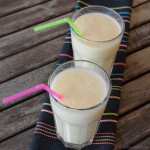 Buttermilch mit Kaki und Orange