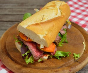 Chuck Eye-Süßkartoffel Steak Sandwich