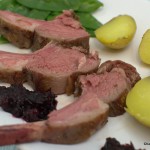 Lammkrone sous vide mit Zuckerschoten