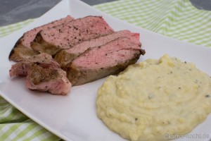 Kalbsnacken mit Gorgonzola Kartoffelpüree