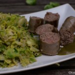 Rinderbratwurst mit Rosenkohl