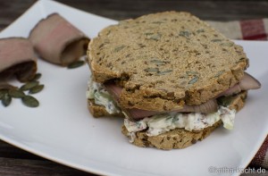 Sandwich mit mediterranem Quark
