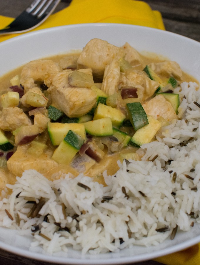 Hähnchencurry mit Zucchini und Reis