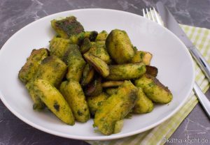 Gnocchi mit Kräuterseitlingen und Petersilienpesto