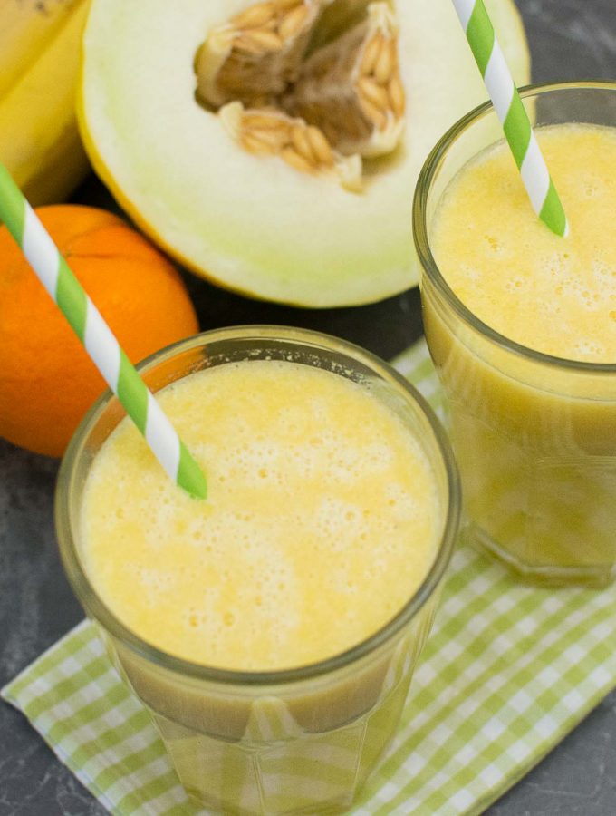 Orange-Banane Smoothie mit Melone