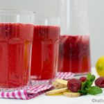 Ingwer Limonade mit Himbeeren