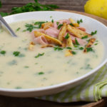 Leichte Spargelcremesuppe mit Kochschinken