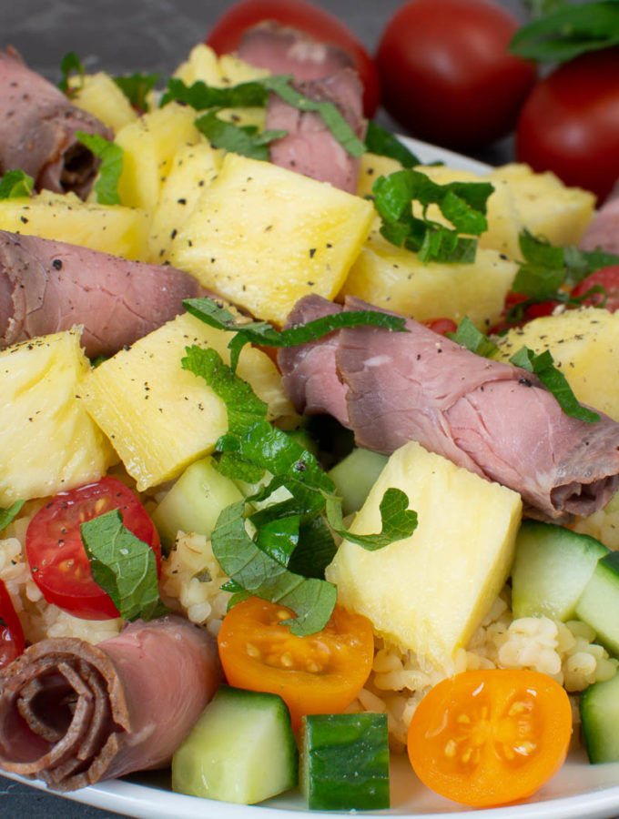 roastbeef-bulgursalat mit ananas