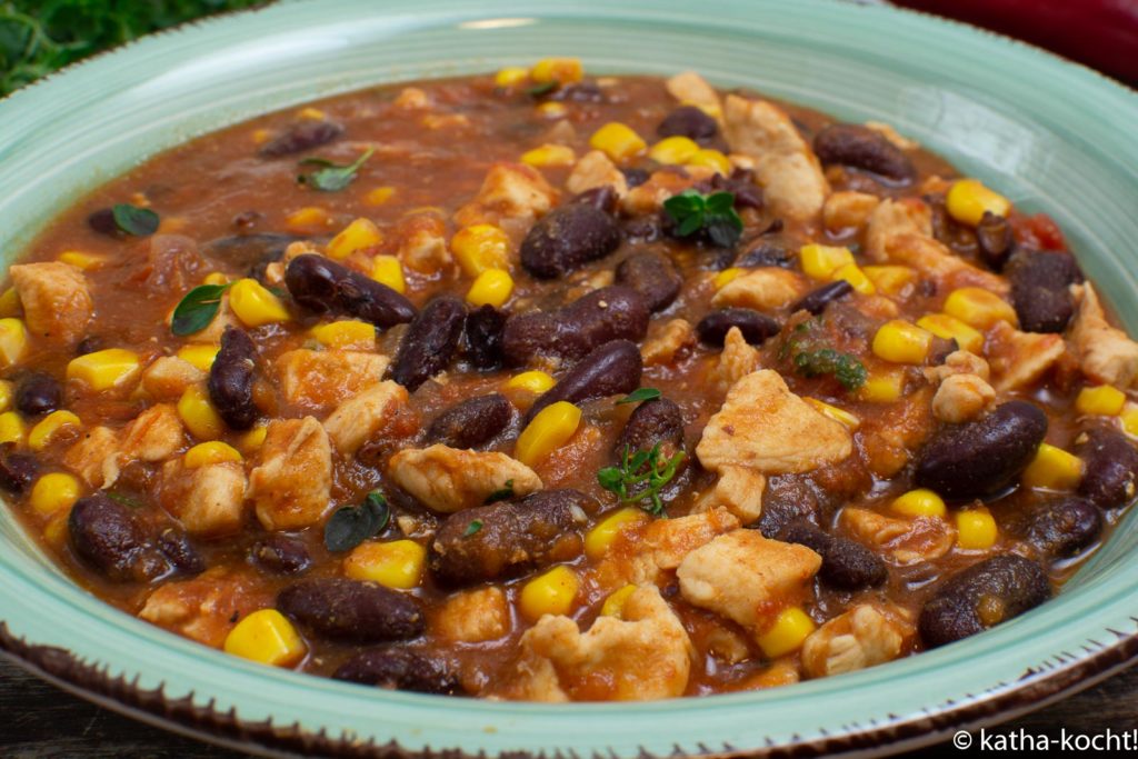 Chili con Pollo - chili mit Hähnchen