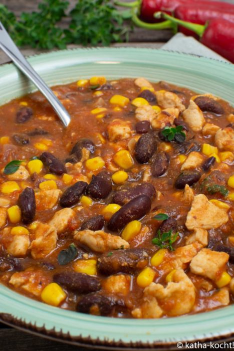 Chili con Pollo - chili mit Hähnchen