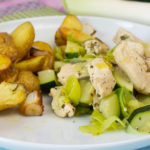 Hähnchenpfanne mit Lauch und Zucchini