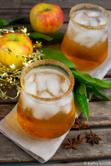 Weihnachticher Lillet-Bratapfel Aperitiv