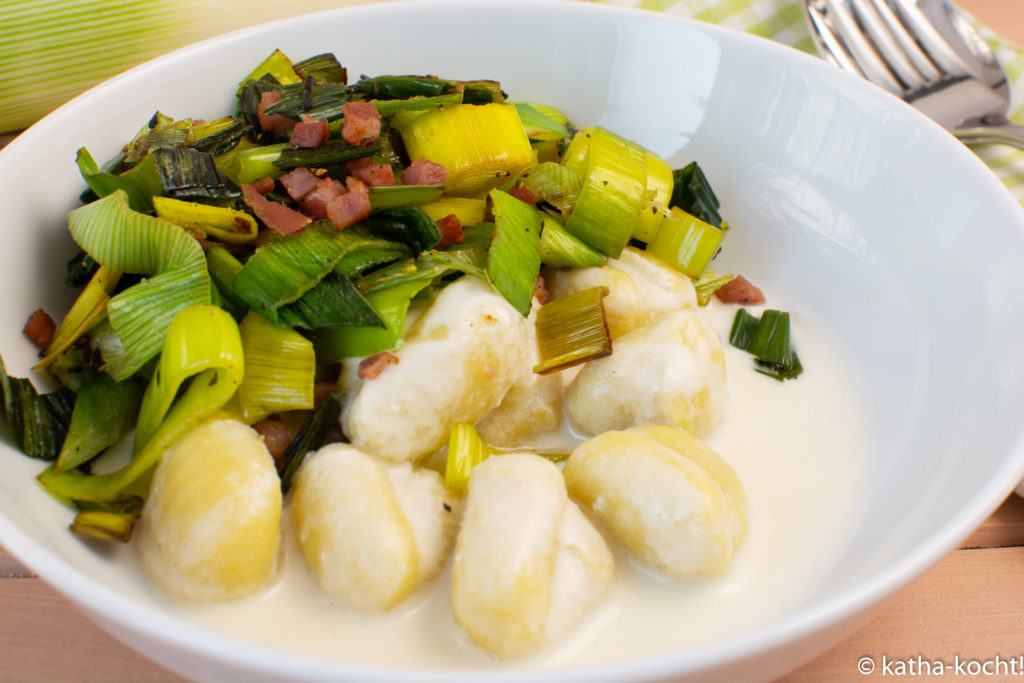 Gnocchi mit Lauch und Ziegenkäsesauce - Katha-kocht!