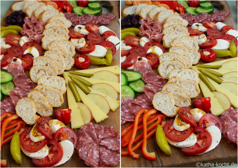 Charcuterie Platte mit italienischen Leckereien