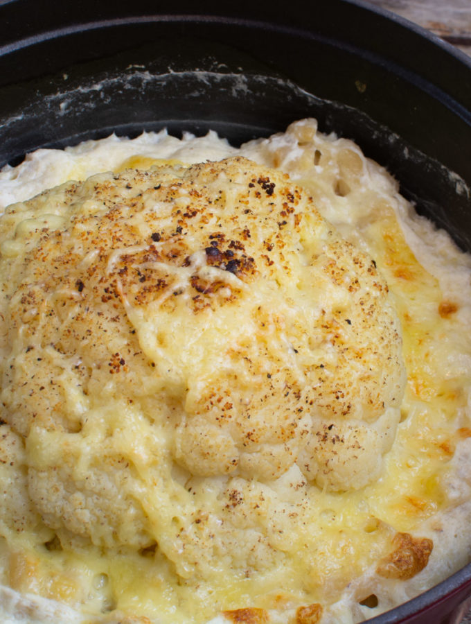 Gebackener Blumenkohl mit Käse-Makkaroni