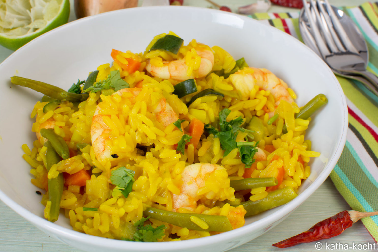 Garnelencurry mit Sommergemüse - Katha-kocht!