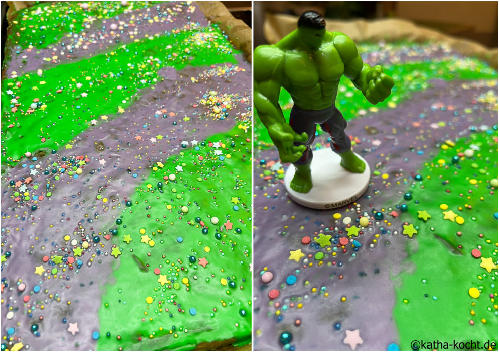 Hulk Papageienkuchen als Blechkuchen