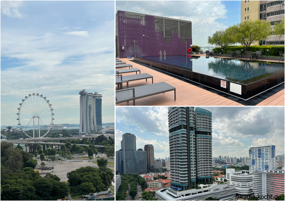 Dachterrasse mit Poo - Hotel Traveltine in Singapur - Stop Over in Singapur