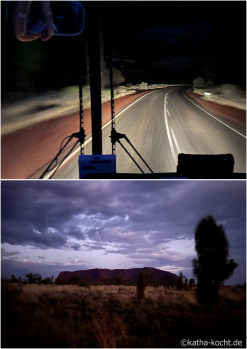 Weg zum Uluru von Sonnenaufgang